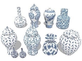 中式瓷器 青花瓷花瓶