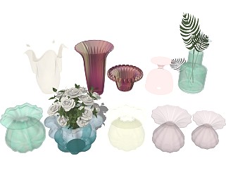透明彩色花瓶 玻璃瓷器