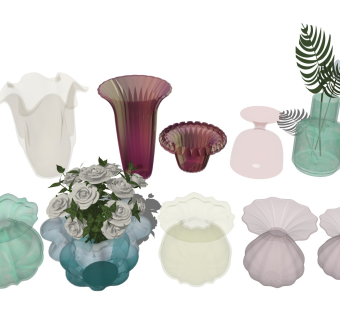 透明彩色花瓶 玻璃瓷器