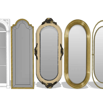 欧式全身镜 椭圆落地镜