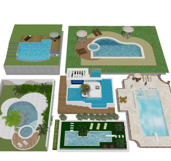 户外游泳池 别墅度假水池