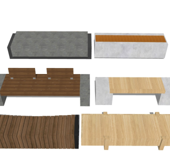 户外景观实木长椅