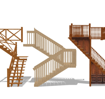旋转楼梯 实木扶梯