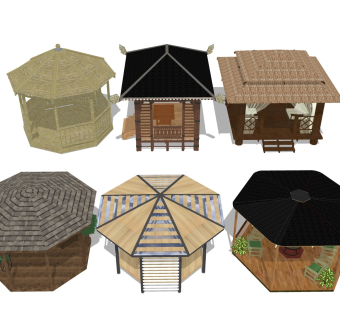 户外休息亭 木制凉亭