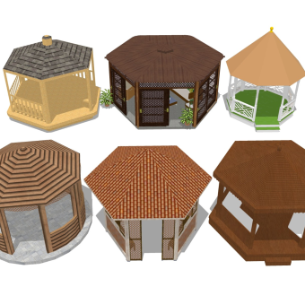 实木凉亭 景观休息亭