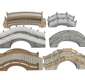 石拱桥 古桥庭院桥