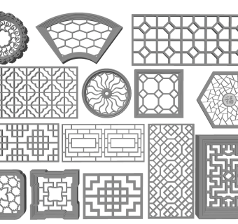 石雕花窗 镂空窗户