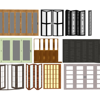 折叠木制门 收缩玻璃门