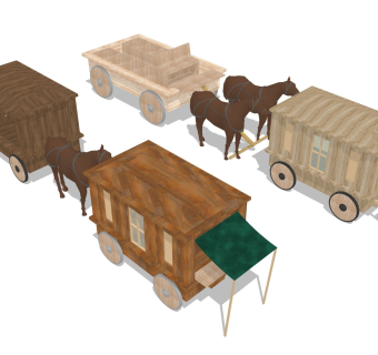 中式马车轿子 古代交通工具