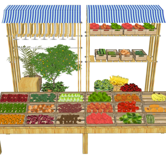 蔬菜摊位 摆摊菜市