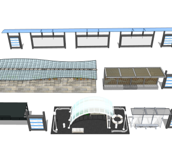 公交站亭 汽车休息亭