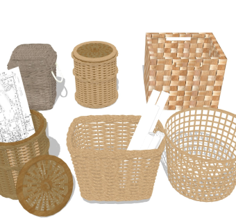 编织收纳篮 竹编镂空筐