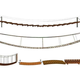 实木吊桥 索道桥