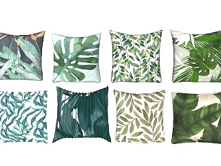 植物抱枕 绿叶枕头