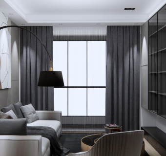 现代简约客厅沙发背景墙展示SU模型