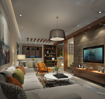 现代简约家居客厅 餐厅