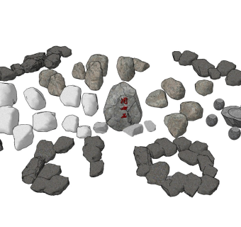 现代景观假山置石，石头