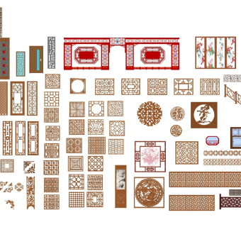 中式雕花窗户，镂花窗户