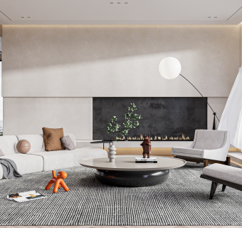 现代客厅沙发茶几组合