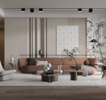 现代客厅沙发茶几组合