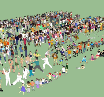 2D彩色人物模型