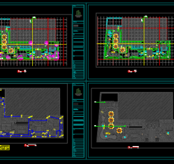 室外园林庭院施工图全套含水电