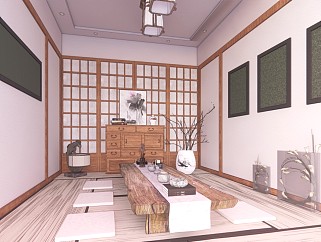 日式茶室茶席 茶館空間