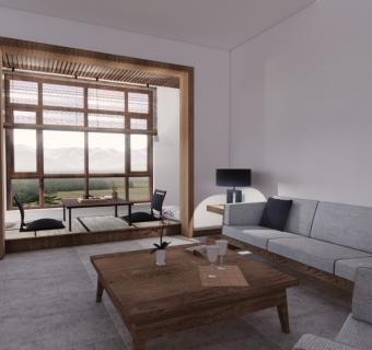 中式家居客厅 榻榻米茶桌 飘窗茶桌