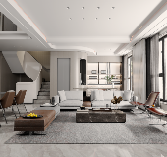 现代家居复式客厅