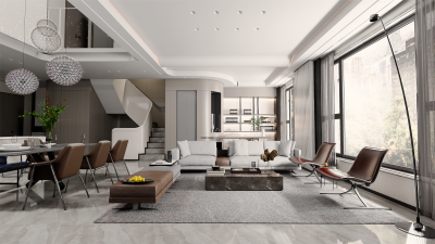 现代家居复式客厅