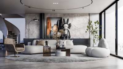 现代家居大平层客厅