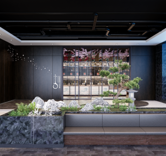 新中式餐饮店收银区