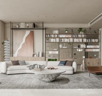 现代侘寂风家居客厅