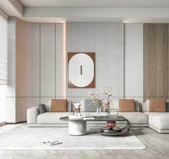 现代极简轻奢家居客厅