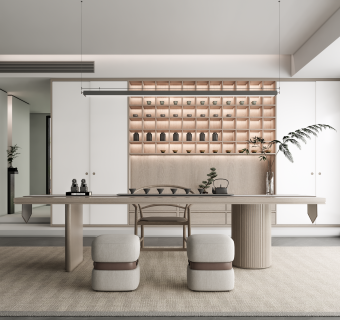 现代极简家居茶室