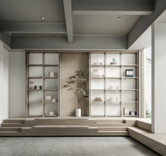 侘寂风极简家居茶室