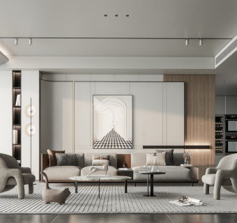 现代轻奢极简家居客厅