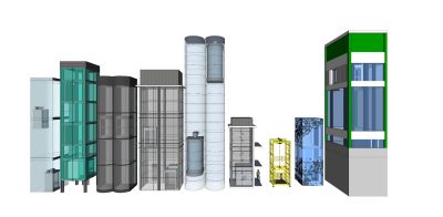 观光电梯组合Su模型下载