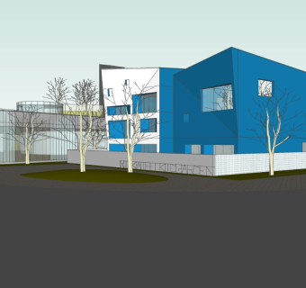 现代社区办公楼露台