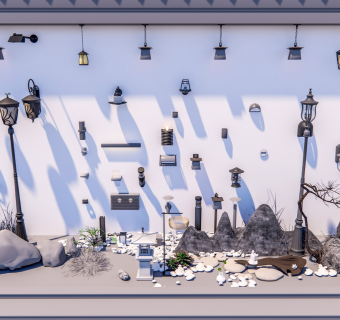 现代景观灯组合 壁灯 景观灯