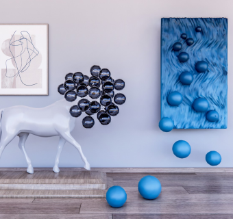 现代雕塑 抽象雕塑 挂画 马雕塑