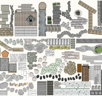 汀步 石步道 景观小路