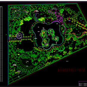 公园景观平面 景观平面 植物平面