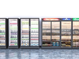 现代冰柜 立式冰柜 冰箱 超市冷藏柜 冷饮 饮料