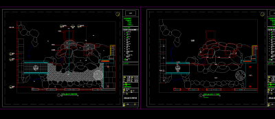 假山跌水施工图 假山跌水详图 假山施工图