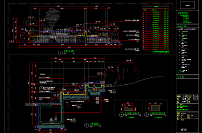 假山水景施工图 枯山水施工图 假山节点详图 假山水景详图