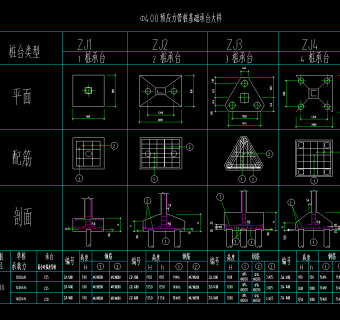 基础承台大样 承台节点 承台详图 施工图