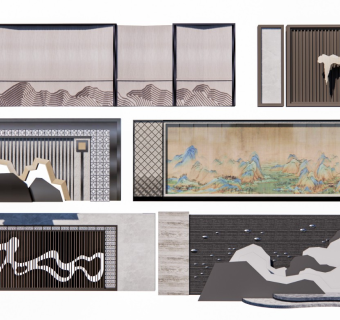 现代景墙 景墙围墙 照壁 背景墙