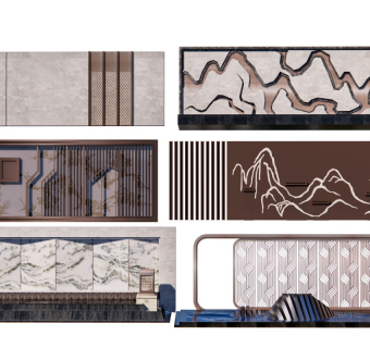 现代景墙围墙 背景墙