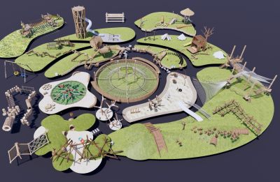 儿童器材组合 儿童户外木制器材组合 户外扩展器材 儿童生态游乐区 秋千